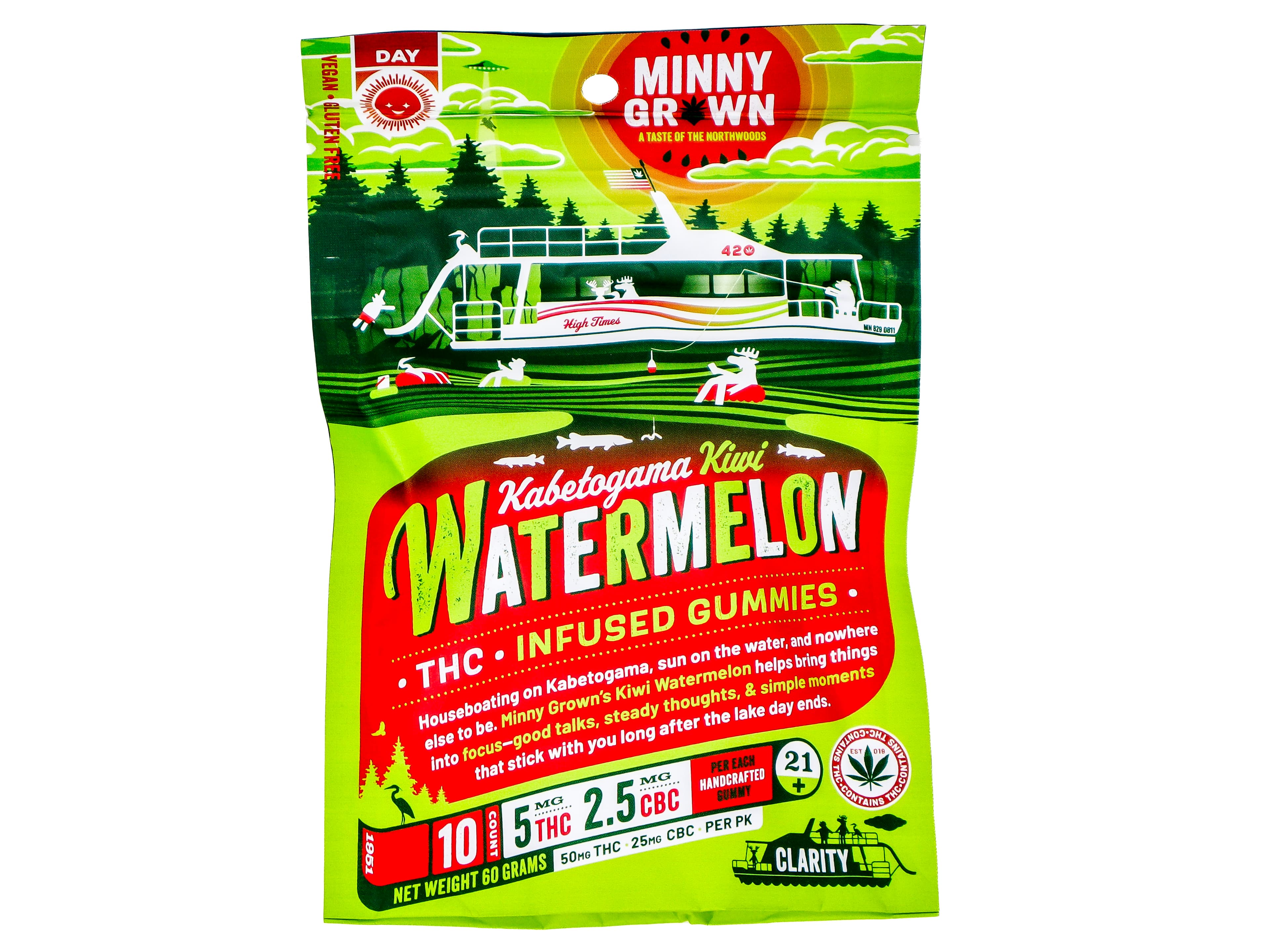 Minny Grown MNG Kiwi Watermelon Gummies + 25mg CBC 50mg THC