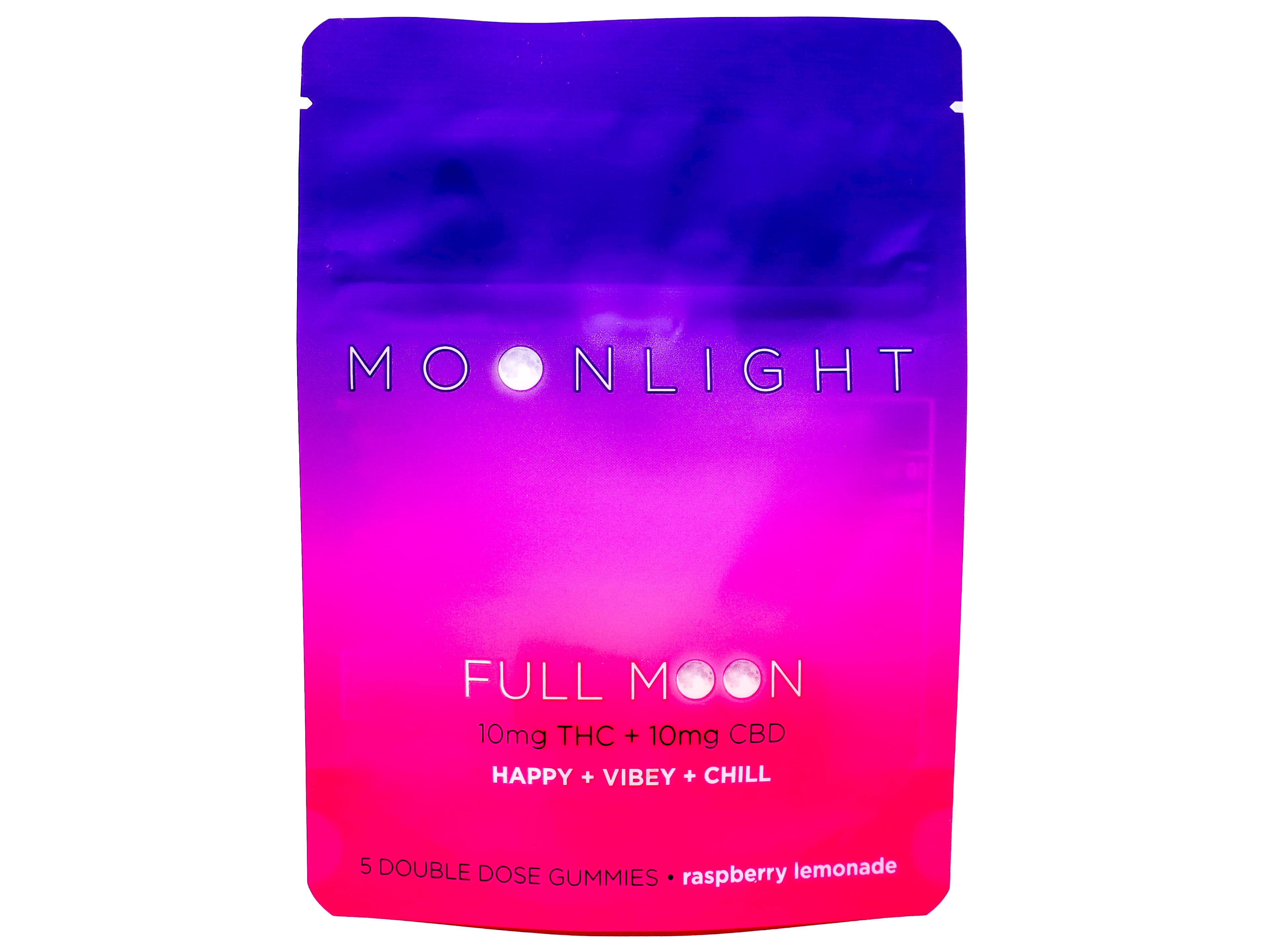 Moonlight MLC Raspberry Lemonade Full Moon Gummy 50mg THC + 50mg CBD 4318970858