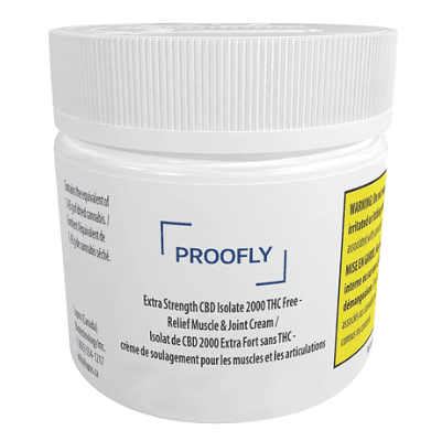 Proofly Proofly Extra Strength CBD Isolate 2000 THC Free Relief Muscle Joint 100g