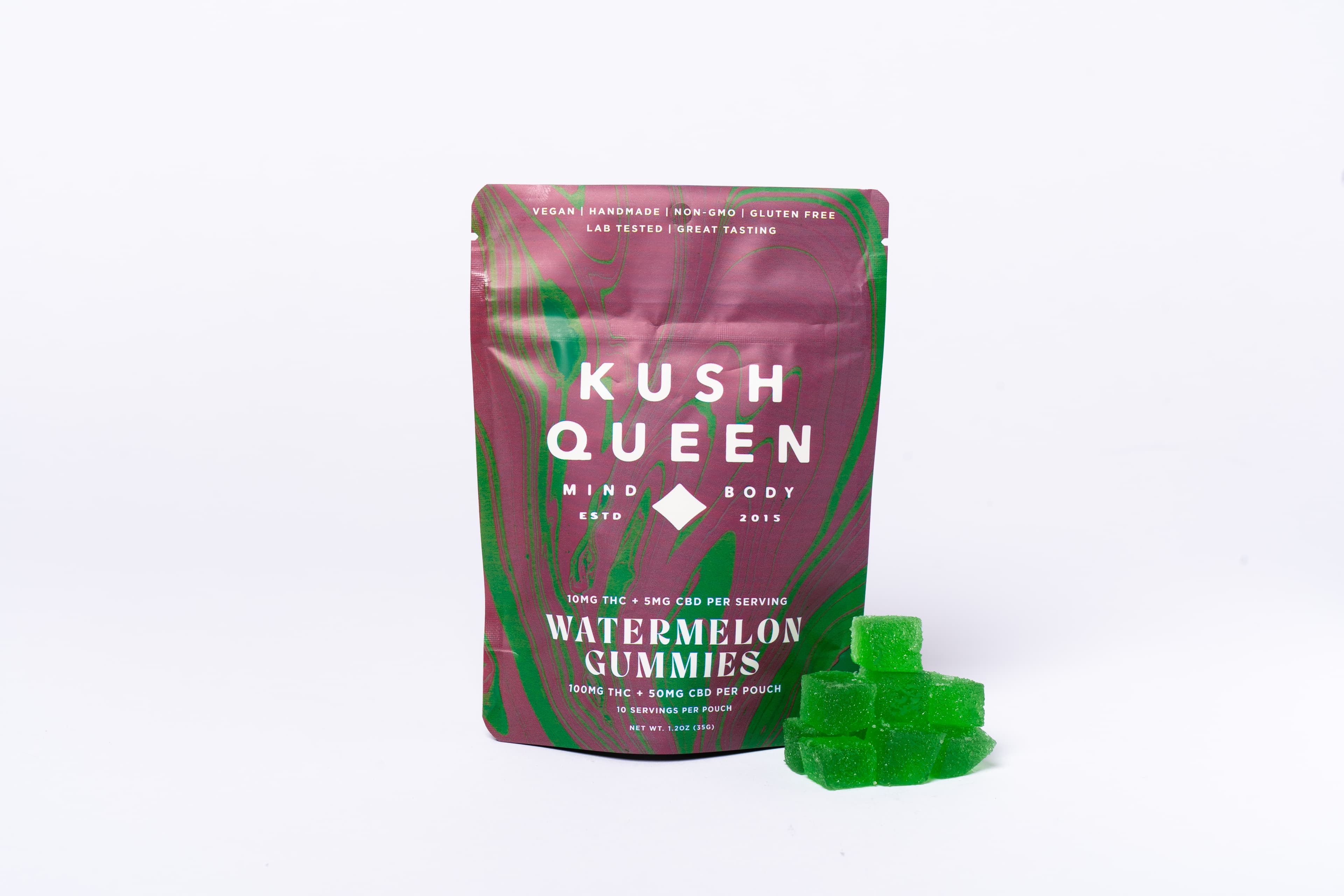 Kush Queen Watermelon 2:1 Gummies 10pk [50mg CBD | 100mg THC]