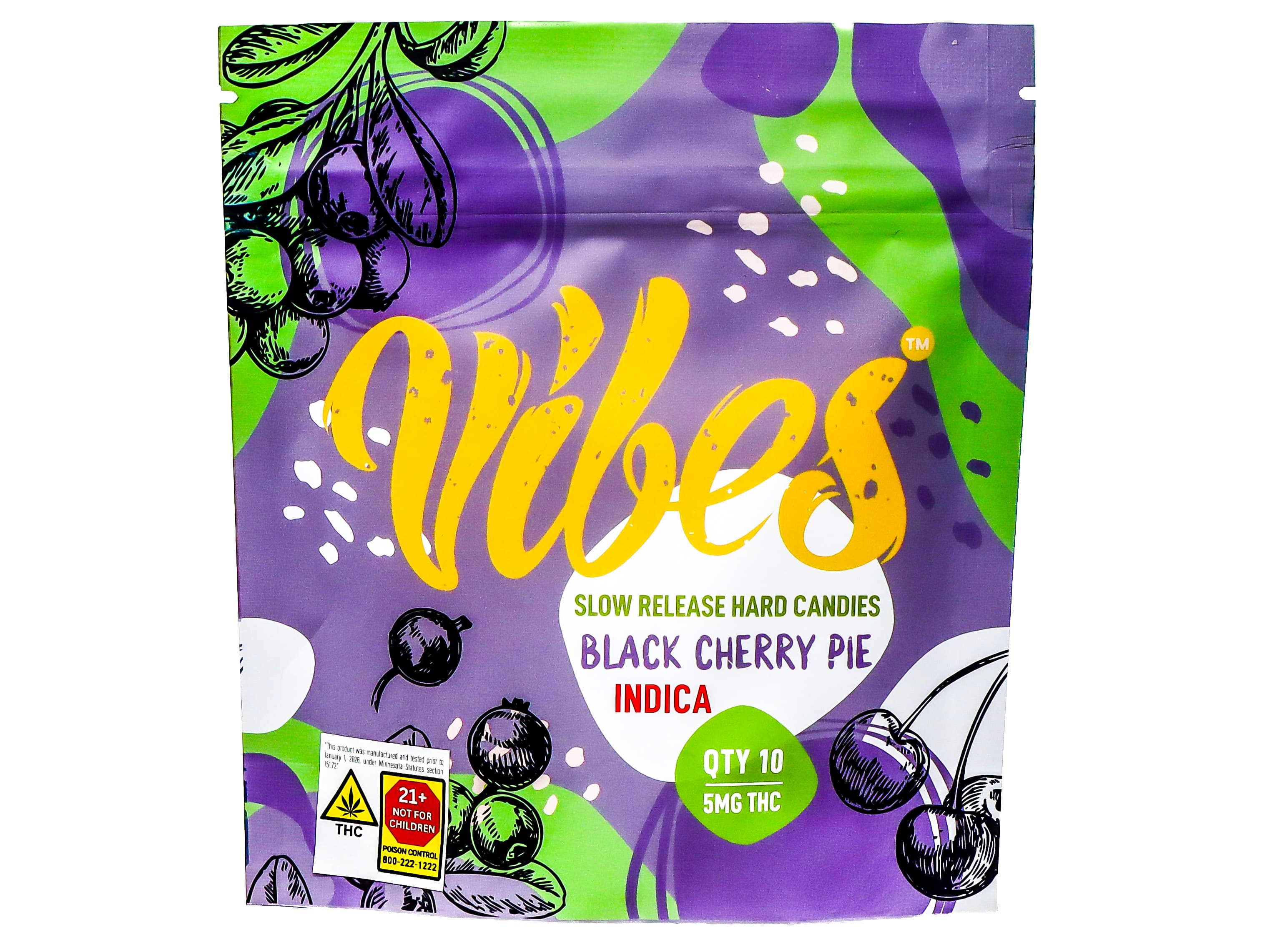 Vibes NBH Black Cherry Pie Hard Candies 50mg THC