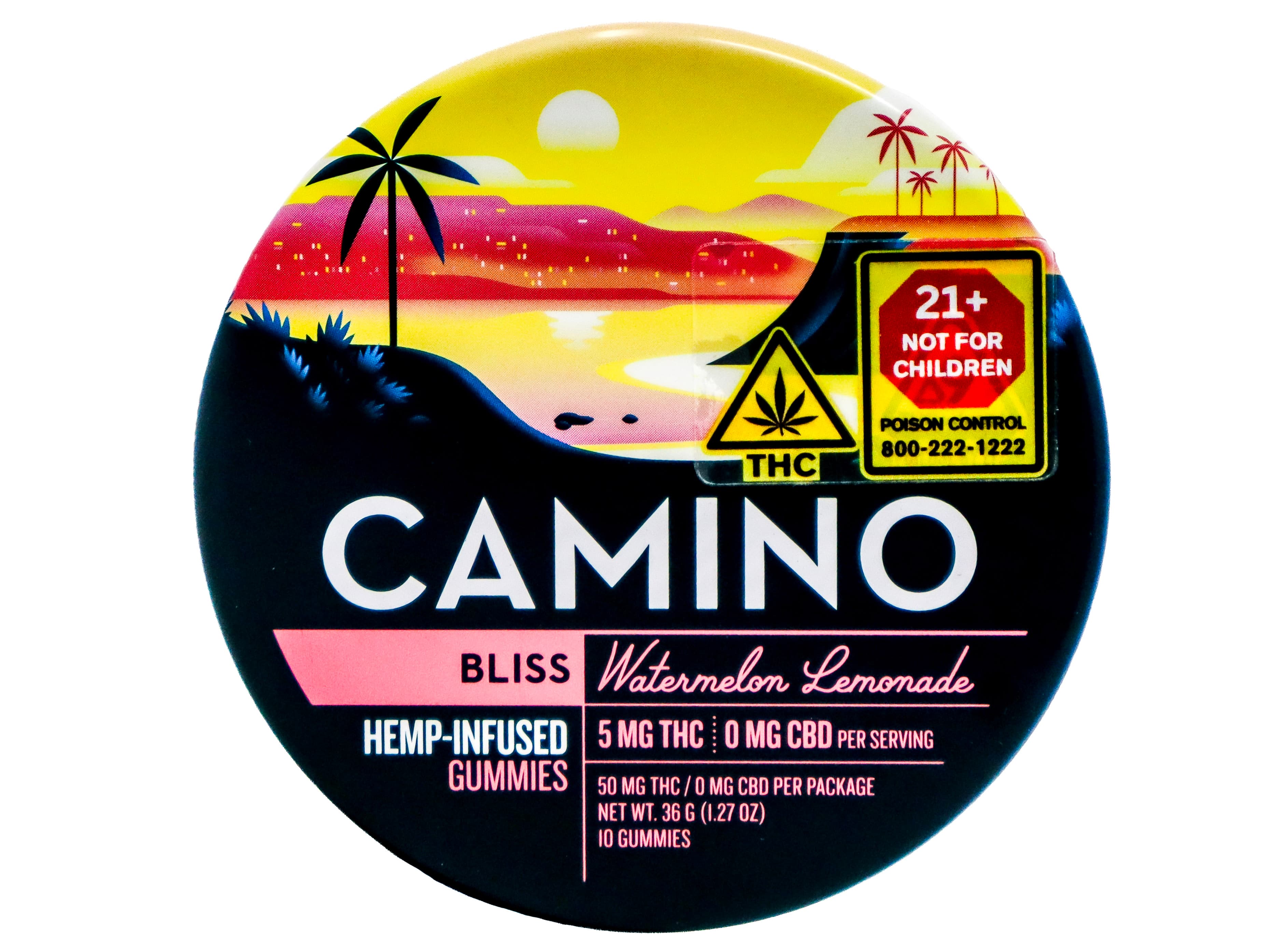 Camino HOH Bliss Watermelon Lemonade Gummies 50mg THC 8614865580
