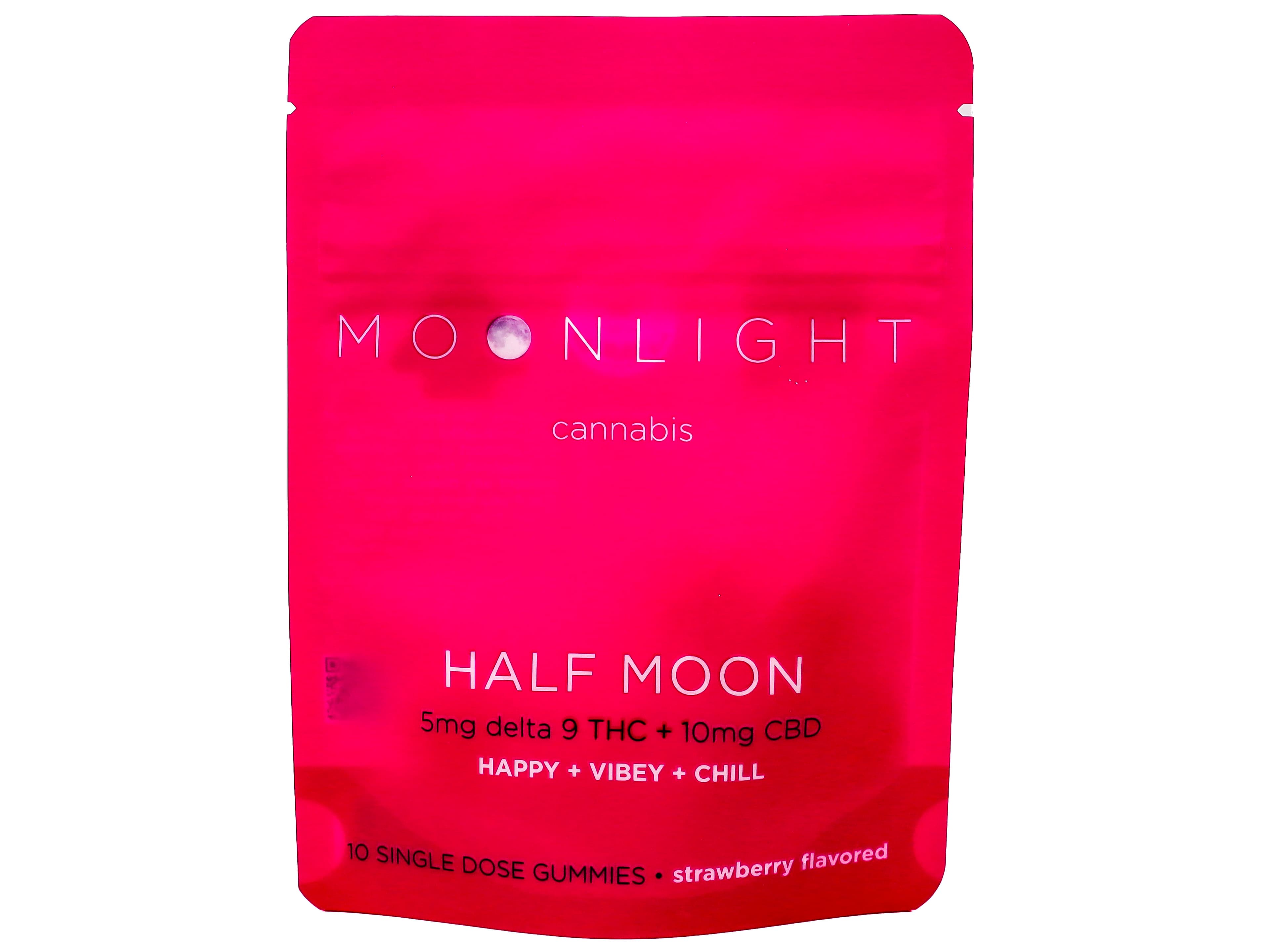 Moonlight MLC Strawberry Half Moon Gummy 50mg THC + 100mg CBD 1652191197