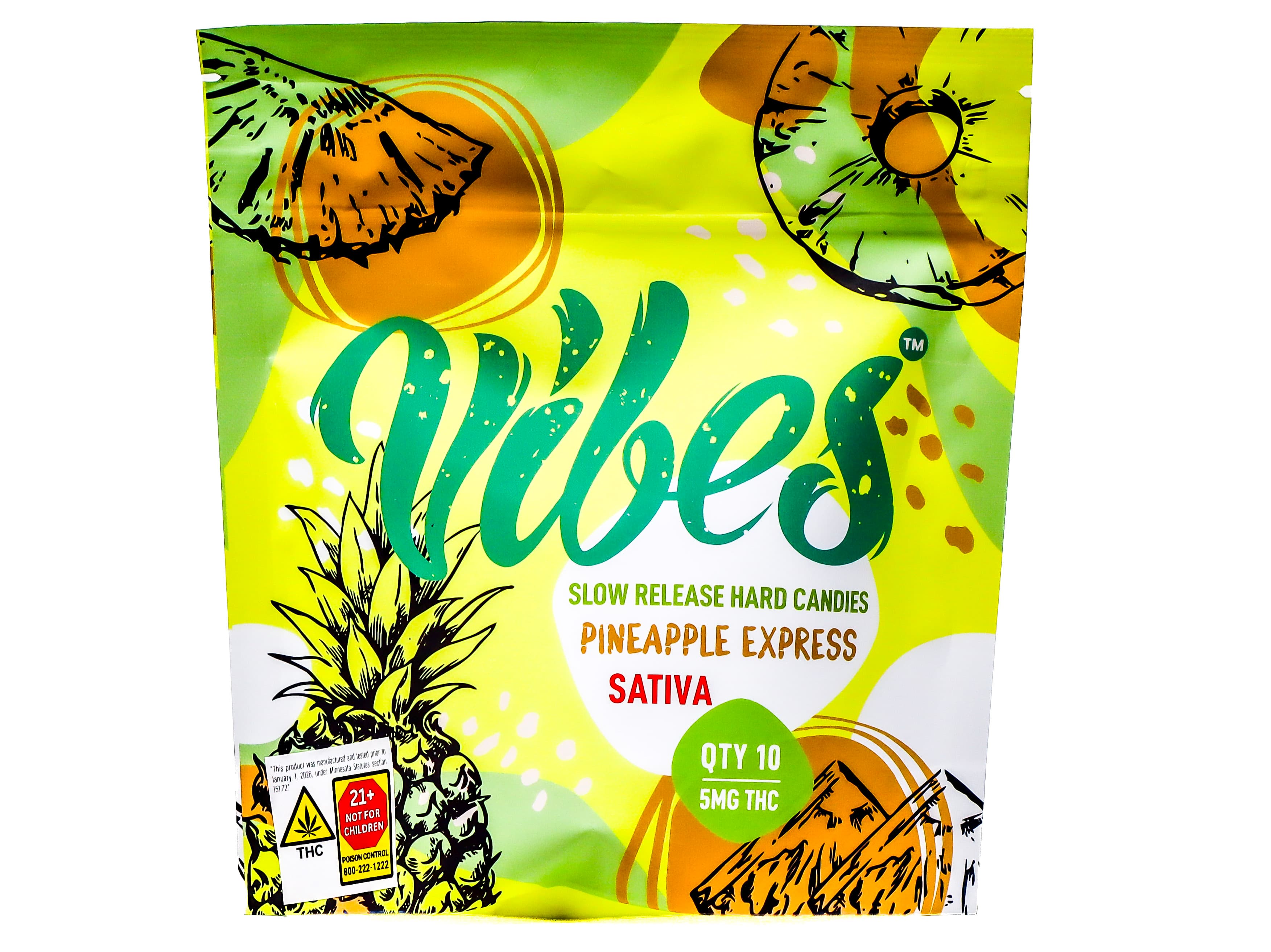 Vibes NBH Pineapple Express Hard Candies 50mg THC