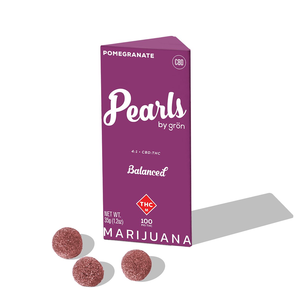 Grön Gron: Ratio Gummies | Pomegranate 4:1 | 400mg CBD : 100mg THC | 10pk