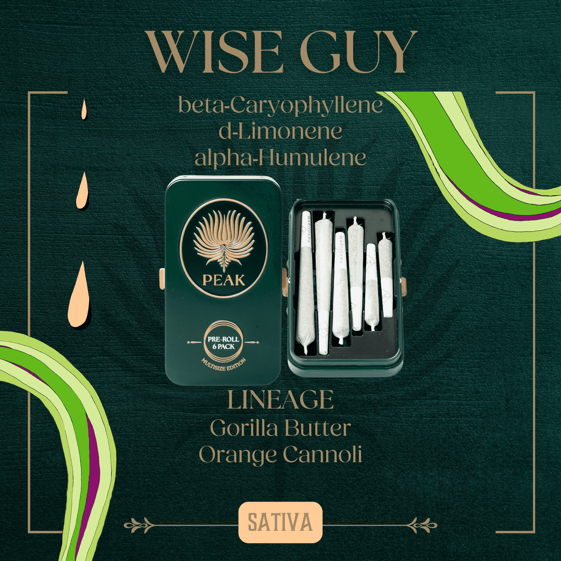 Peak Wise Guy Pre-Roll Multi Size | 6-pack