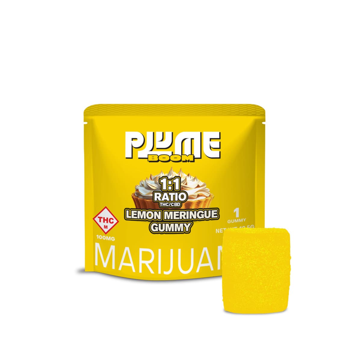 PLUME 100mg Gummy | Lemon Meringue 1:1 CBD:THC