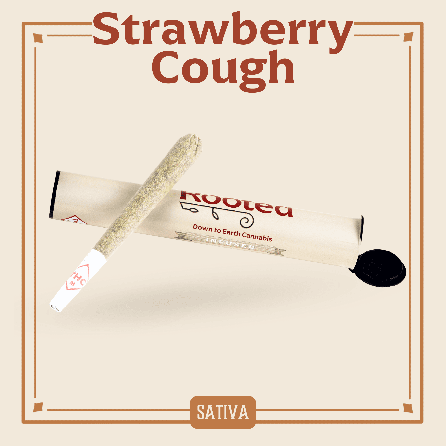 Rooted Strawberry Cough Infused Pre-Roll | 1g