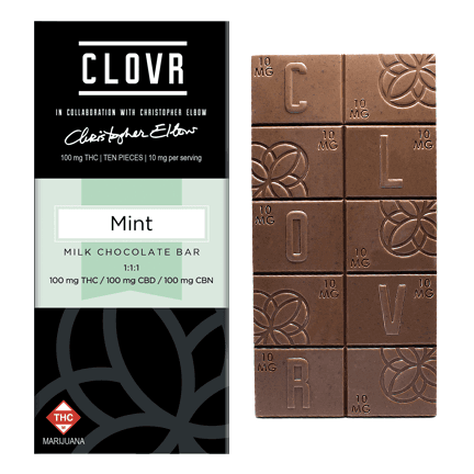 CLOVR Clovr-Chocolate Bar-Mint Milk Chocolate-1:1:1 THC:CBD:CBN-100mg