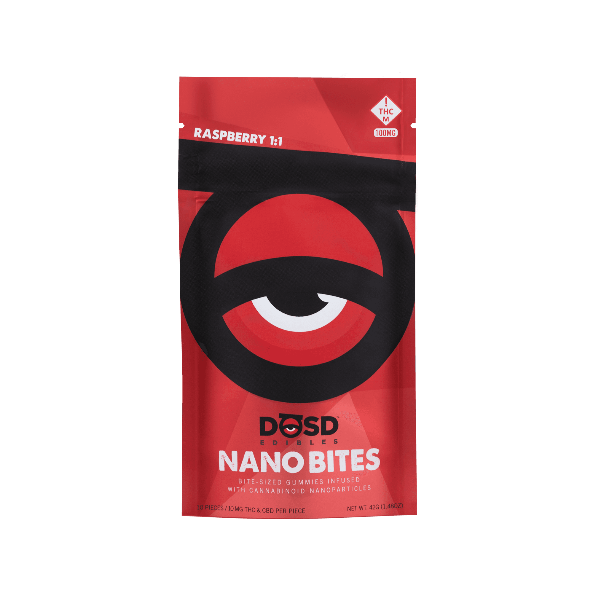 DŌSD Edibles DOSD - Nano Gummies Raspberry 1:1 - 100mg