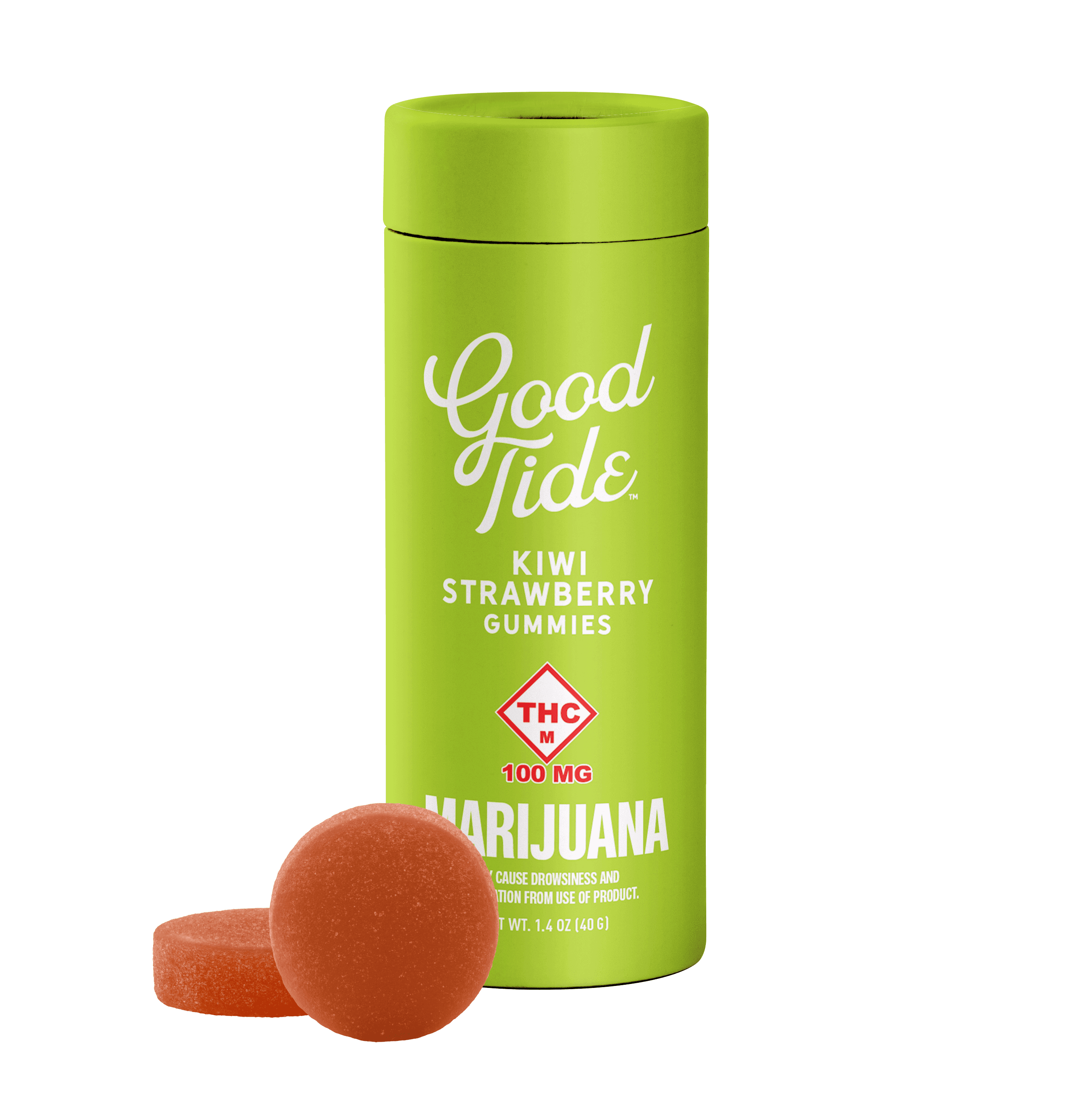 Good Tide Kiwi Strawberry | CBG:CBD:THC Gummies | 100mg (10pcs)