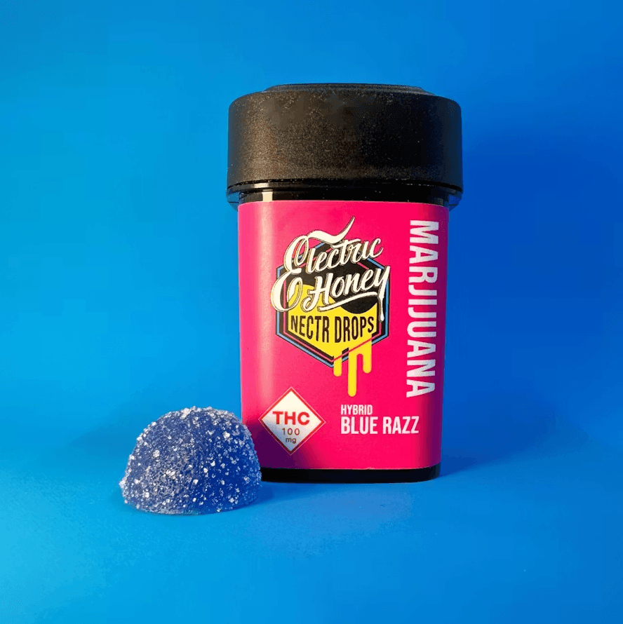 Electric Honey Gummies Nectr Drops Blue Razz - 100mg
