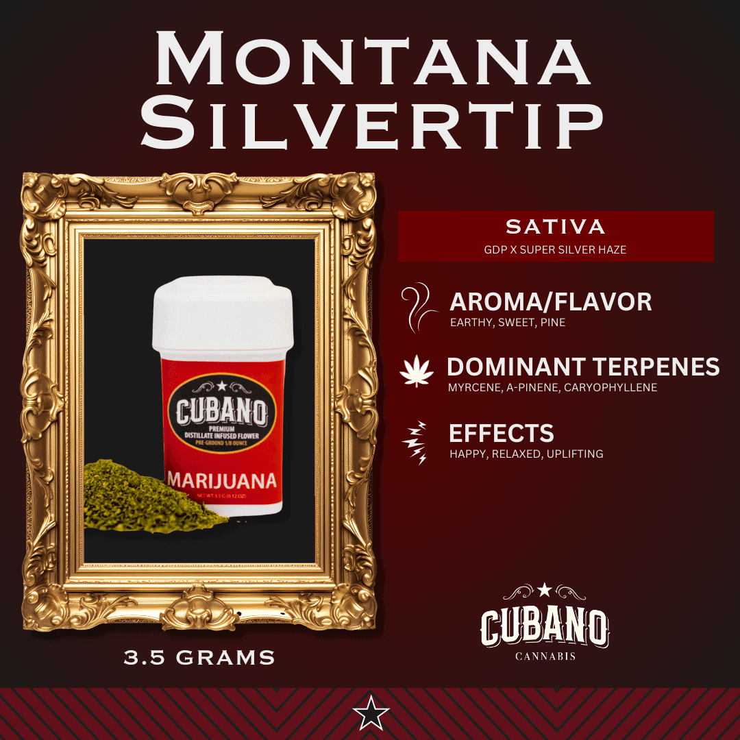 Cubano Montana Silvertip | Distillate Infused Pre-ground | 3.5g