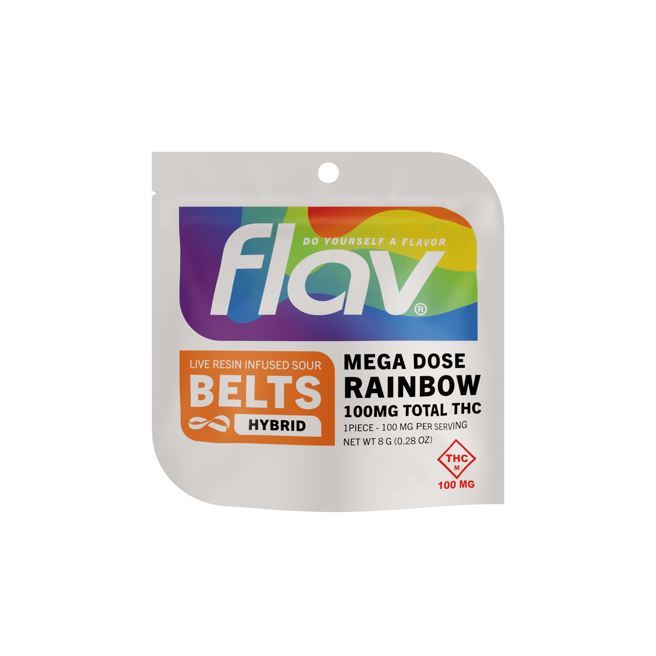 FLAV Rainbow | Live Resin | Mega Sour Belt 100mg (1ct)