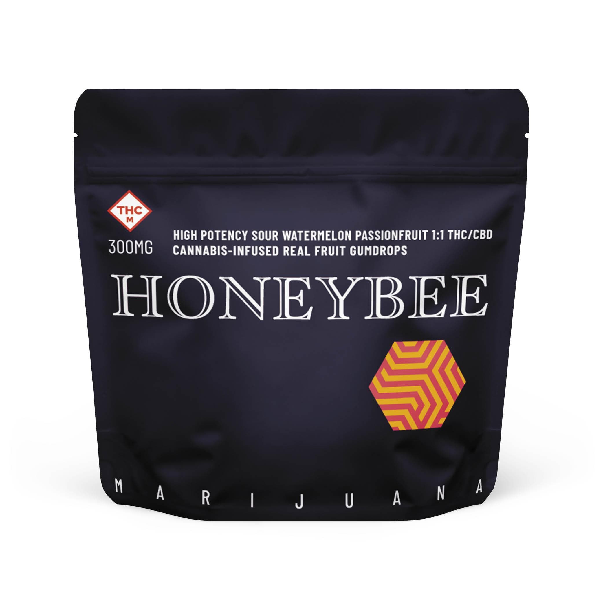 Honeybee High Potency Sour Watermelon Passionfruit 1:1 Gumdrops | 300mg
