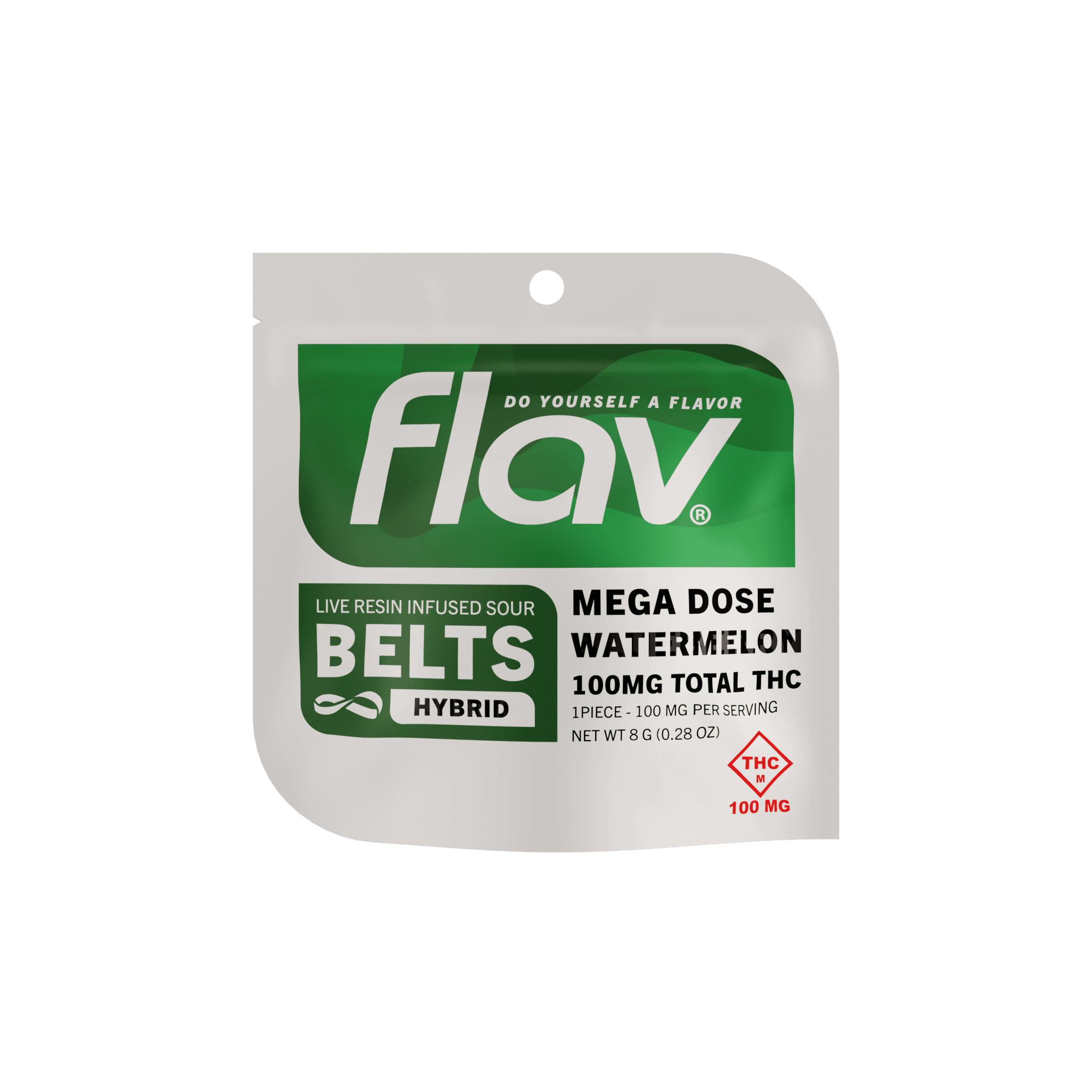FLAV Watermelon Live Resin Sour Mega Belt (100mg)