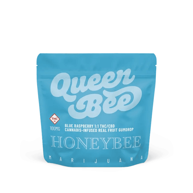 Honeybee Blue Raspberry | 1:1 THC:CBD | Queen Bee Gumdrop 100mg (1ct)