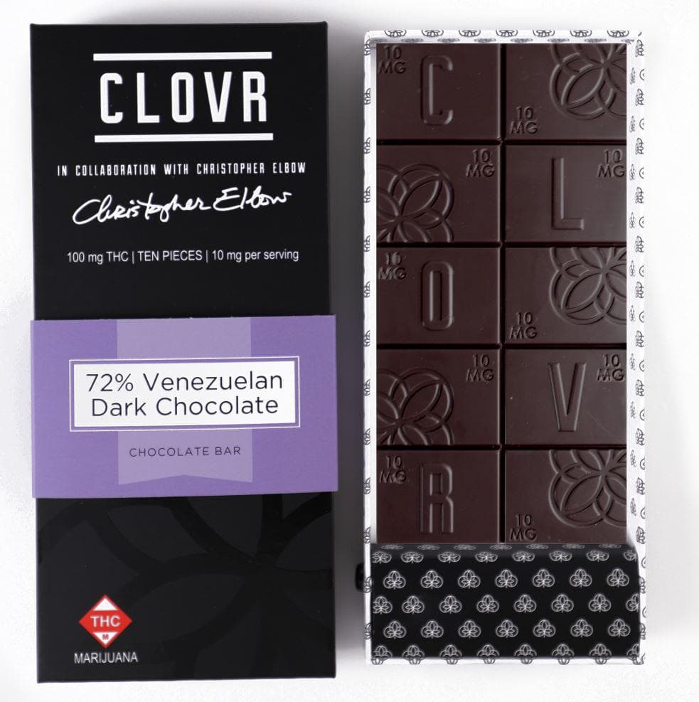 CLOVR Chocolate Bar | 72% Venezuelan Dark Chocolate 100mg
