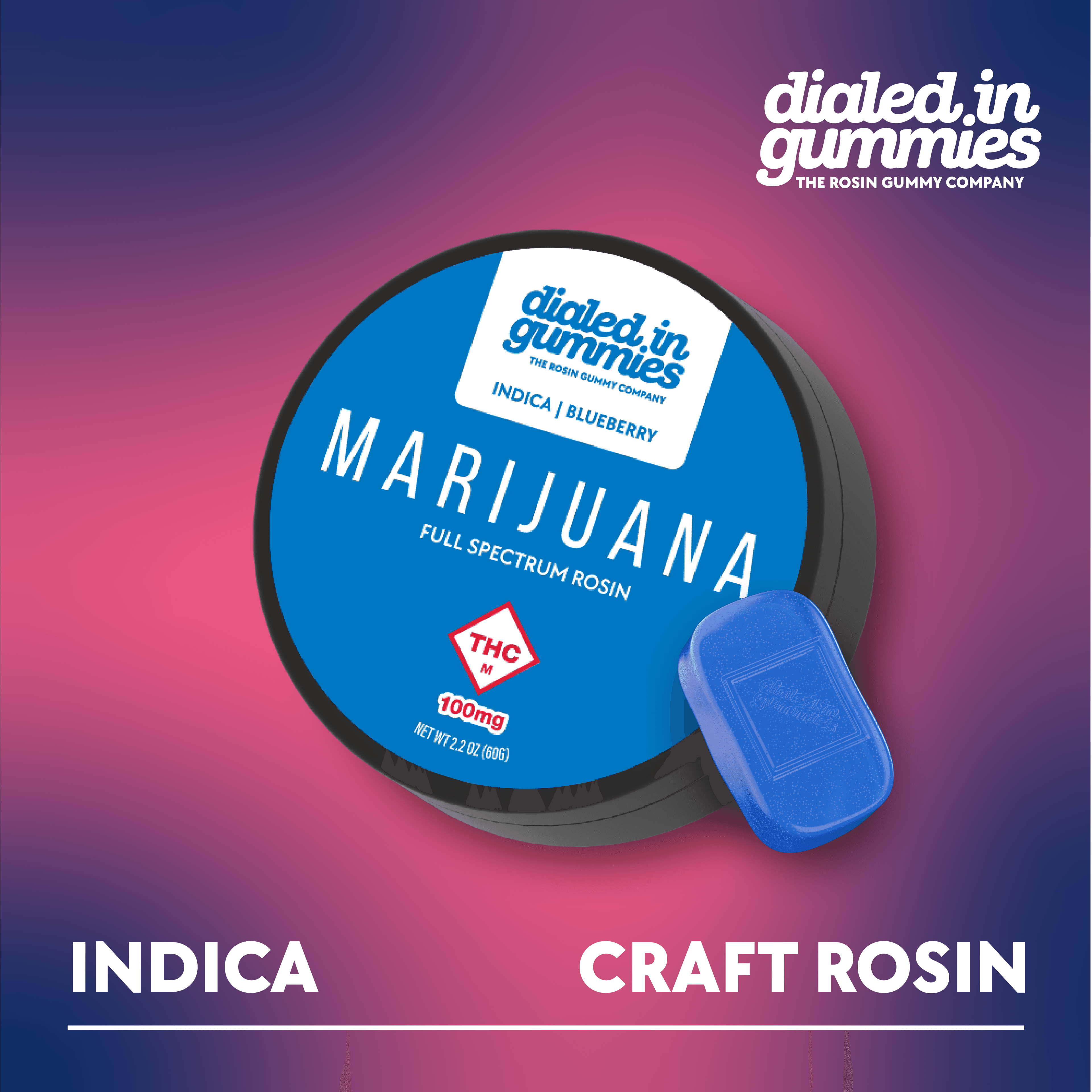 Dialed In Gummies Blueberry | Rosin Gummies | 300mg (10pcs)