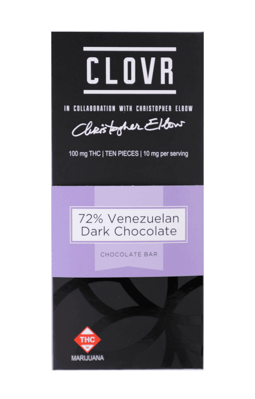 CLOVR 72% Venezuelan Dark Chocolate (H) - CLOVR - 100mg Chocolate Bar