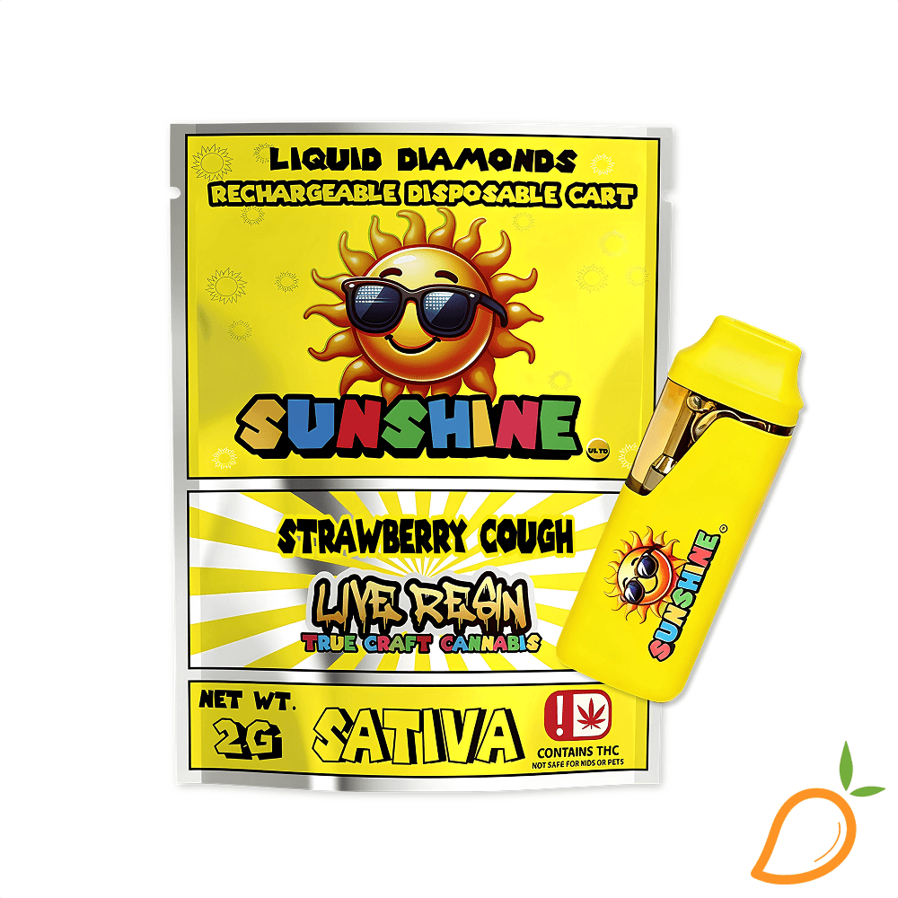 Sunshine Farms 2g Strawberry Cough Liquid Diamond Live Resin Disposable Vape Sunshine