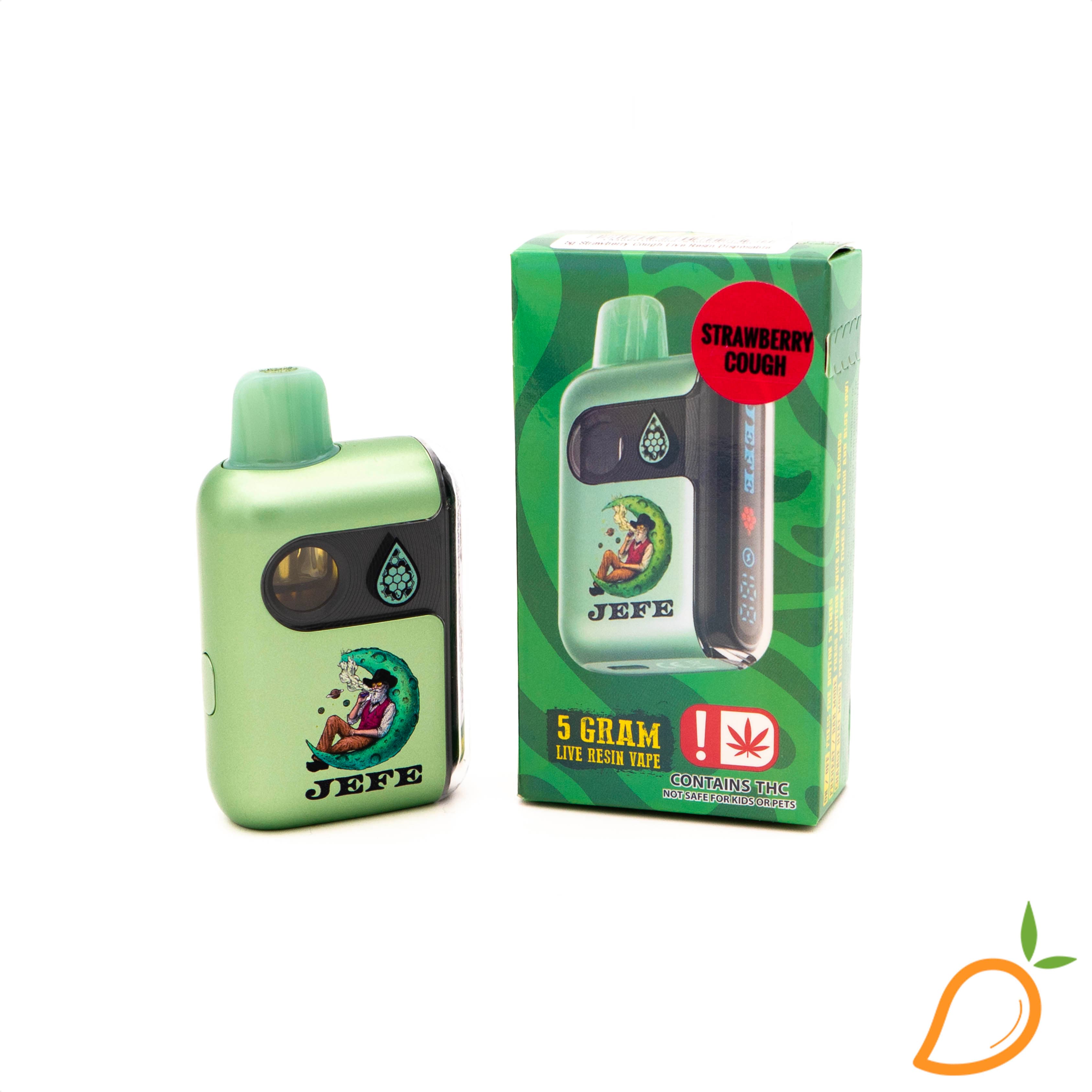 Jefe 5g Strawberry Cough Live Resin Disposable Vape Geekbar Jefe