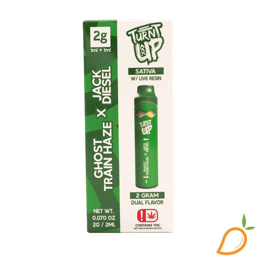 Turnt Up 2g Ghost Train Haze x Jack Diesel Dual Flavor Disposable Vape Turnt Up
