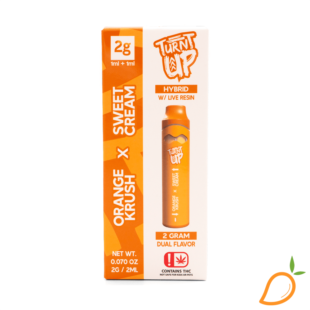 Turnt Up 2g Orange Krush x Sweet Cream Dual Flavor Disposable Vape Turnt Up