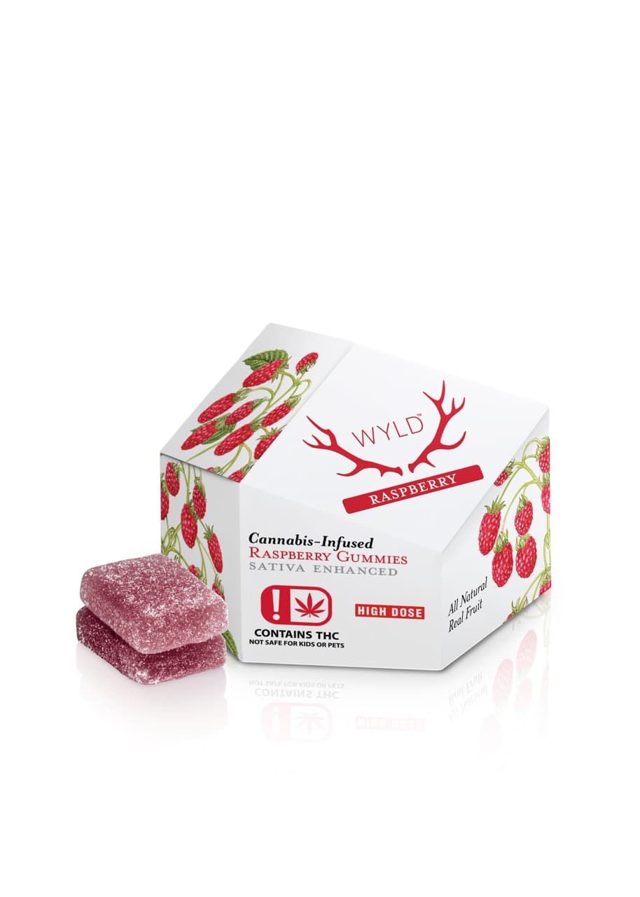Wyld 300mg Raspberry Sativa Gummies Wyld
