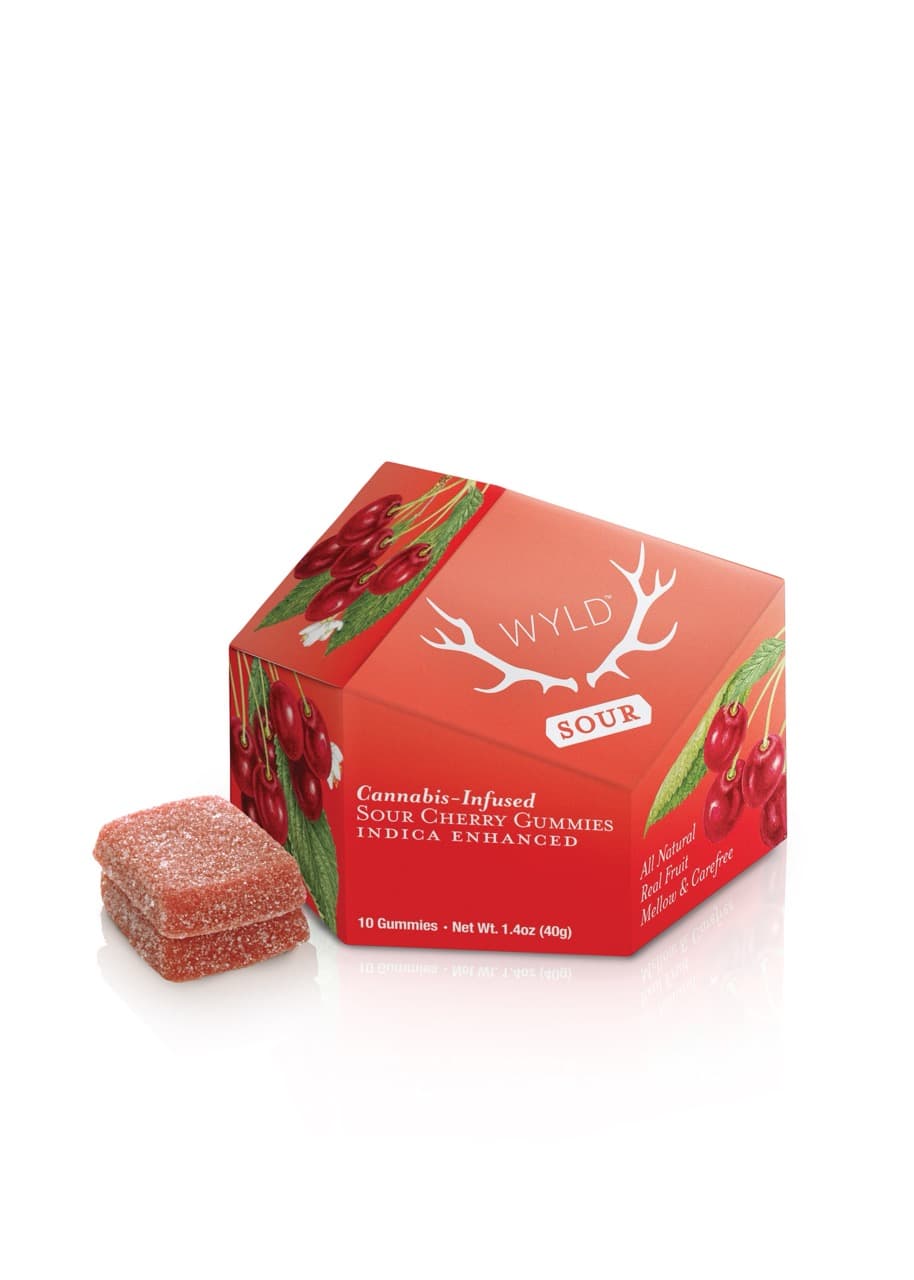 Wyld 100mg Sour Cherry Indica Gummies WYLD