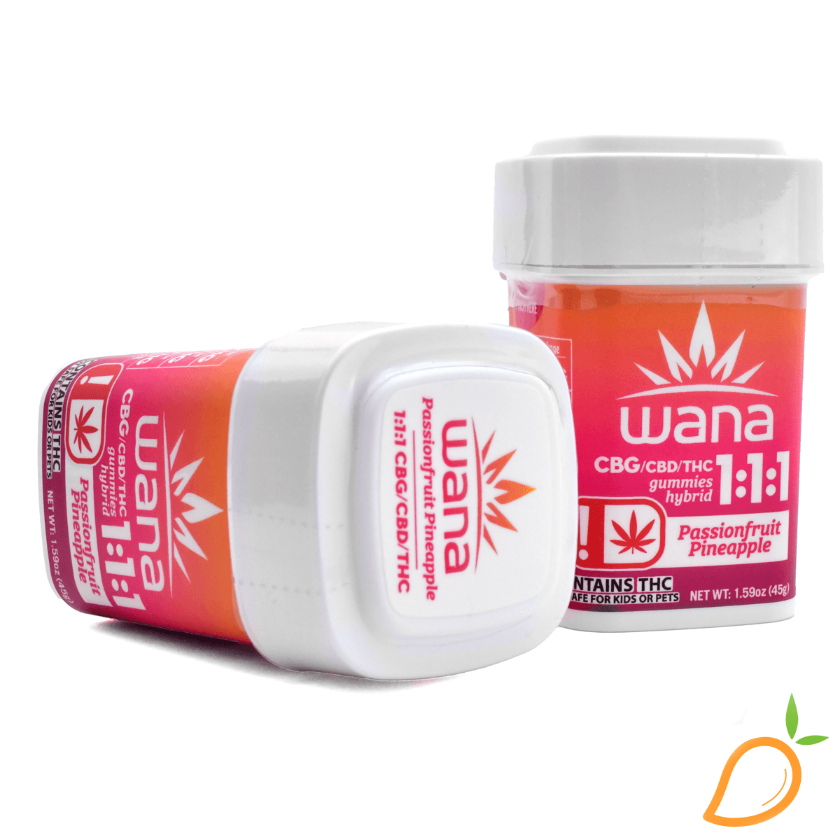 Wana 100mg 1:1:1 CBG/CBD/THC Passionfruit Pineapple Gummies Wana