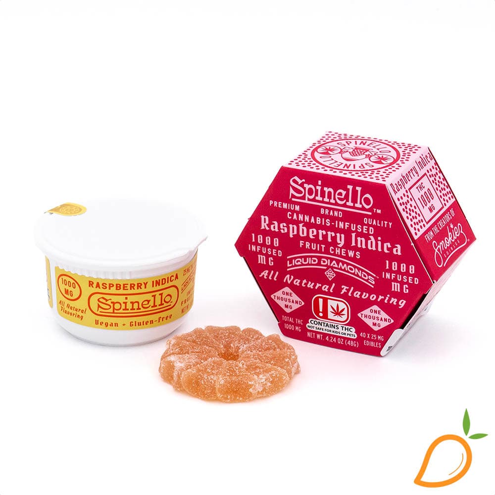 Spinello 1000mg Raspberry Indica Liquid Diamond Gummies Spinello