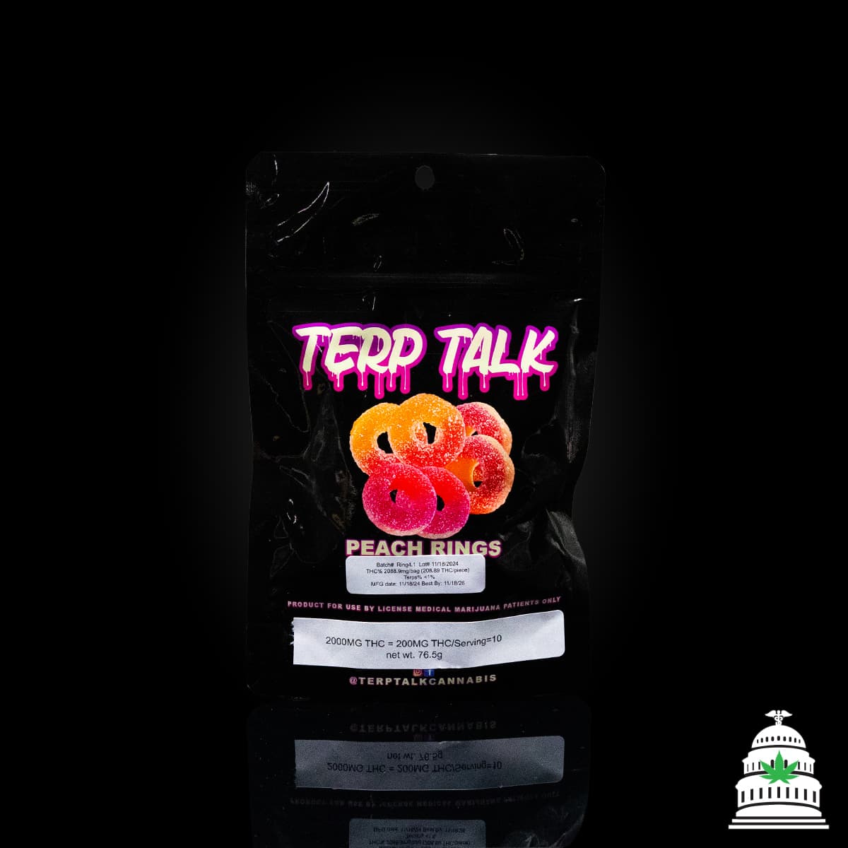 Terp Talk Peach Rings - 2000mg Terp Talk Gummies