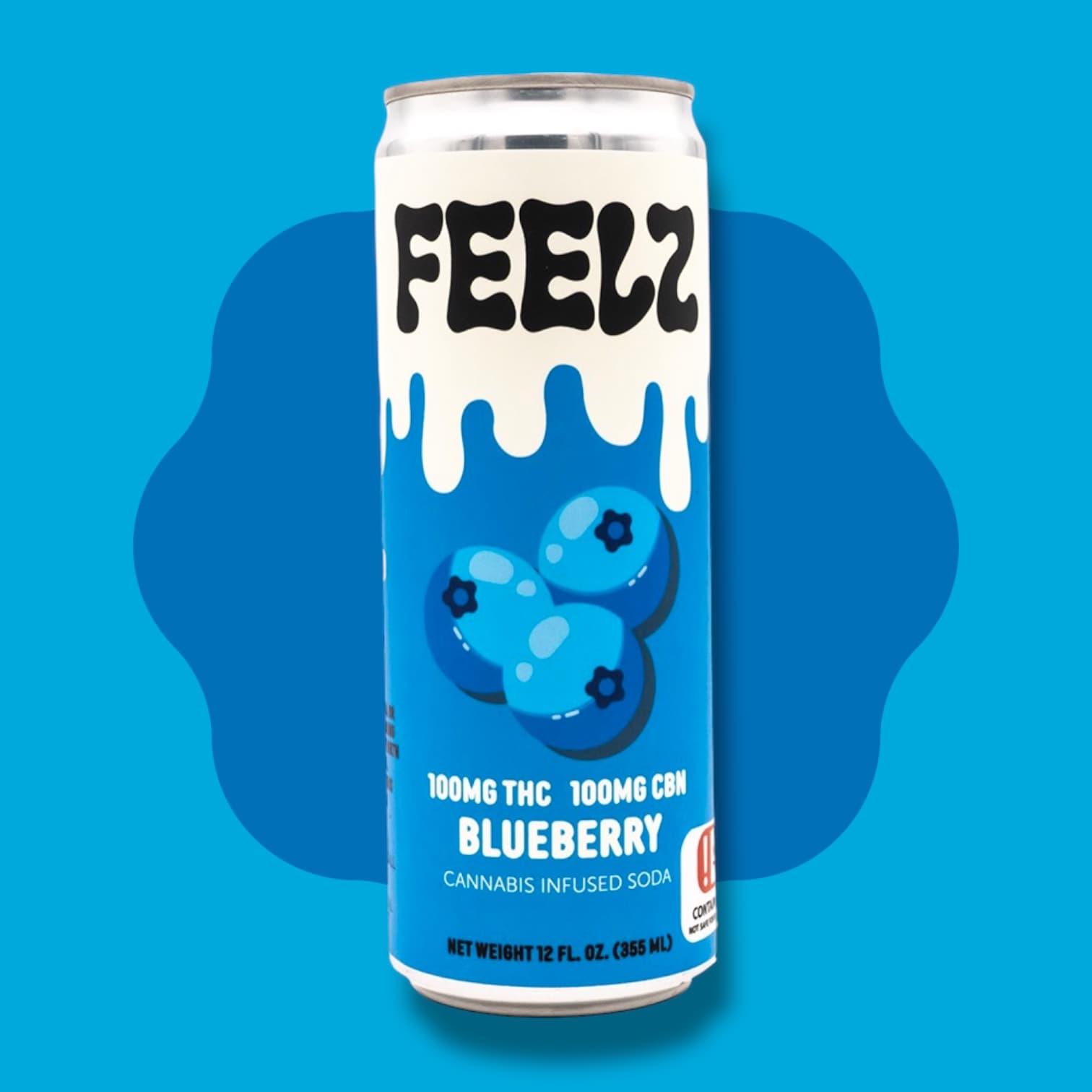 Feelz 100mg Blueberry CBN 1:1 Infused Soda Feelz