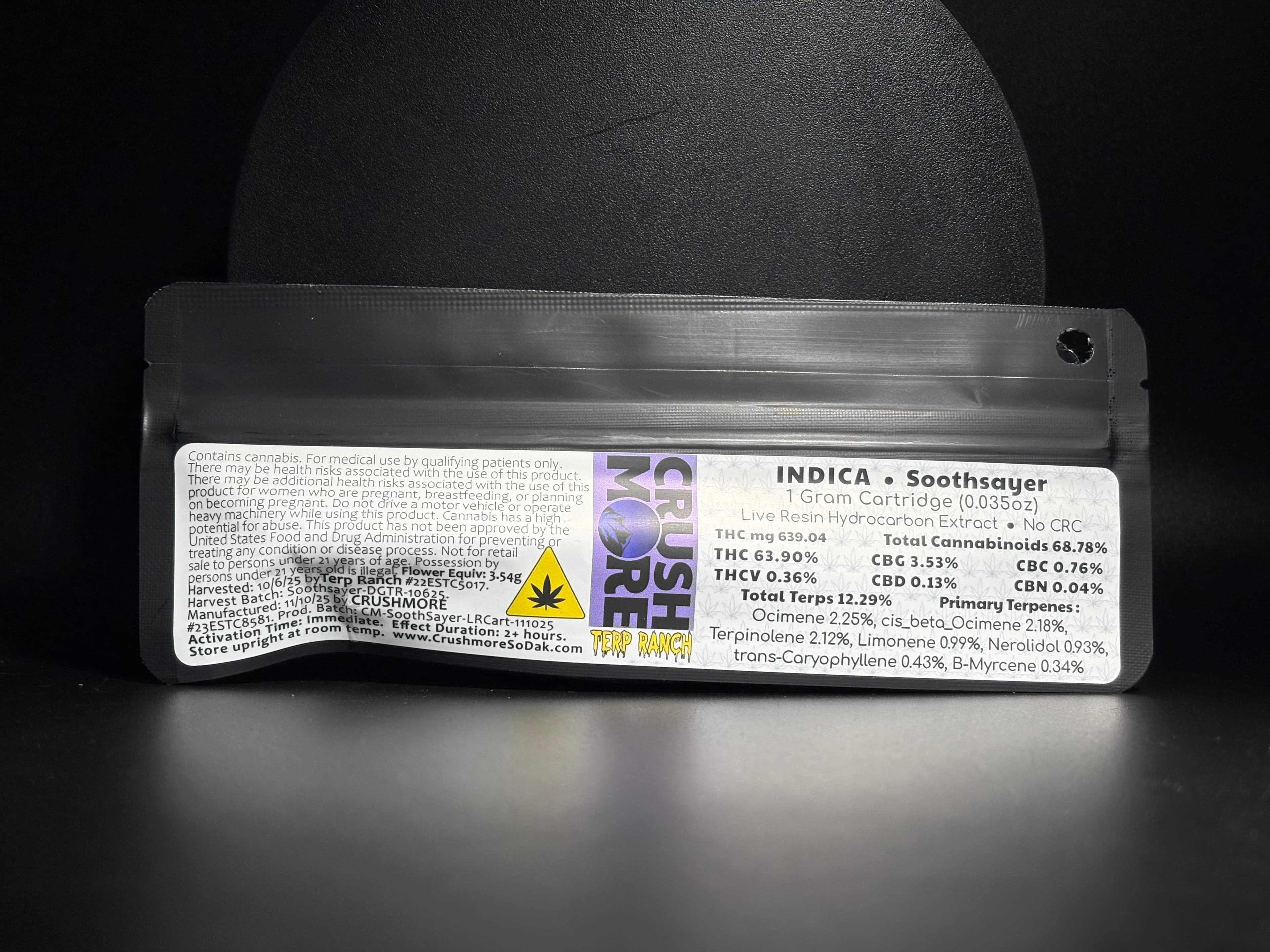 Crushmore SOOTHSAYER - 1g Live Resin Disposable Vape