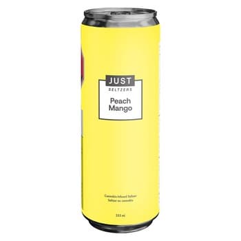 Just Seltzers JUST Seltzers Peach Mango THC Seltzer Sparkling Beverage / 355mL / Hybrid
