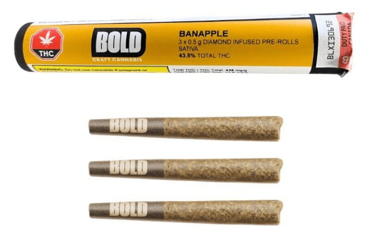 Bold Team Banapple 3 x Diamond Infused Pre-Rolls