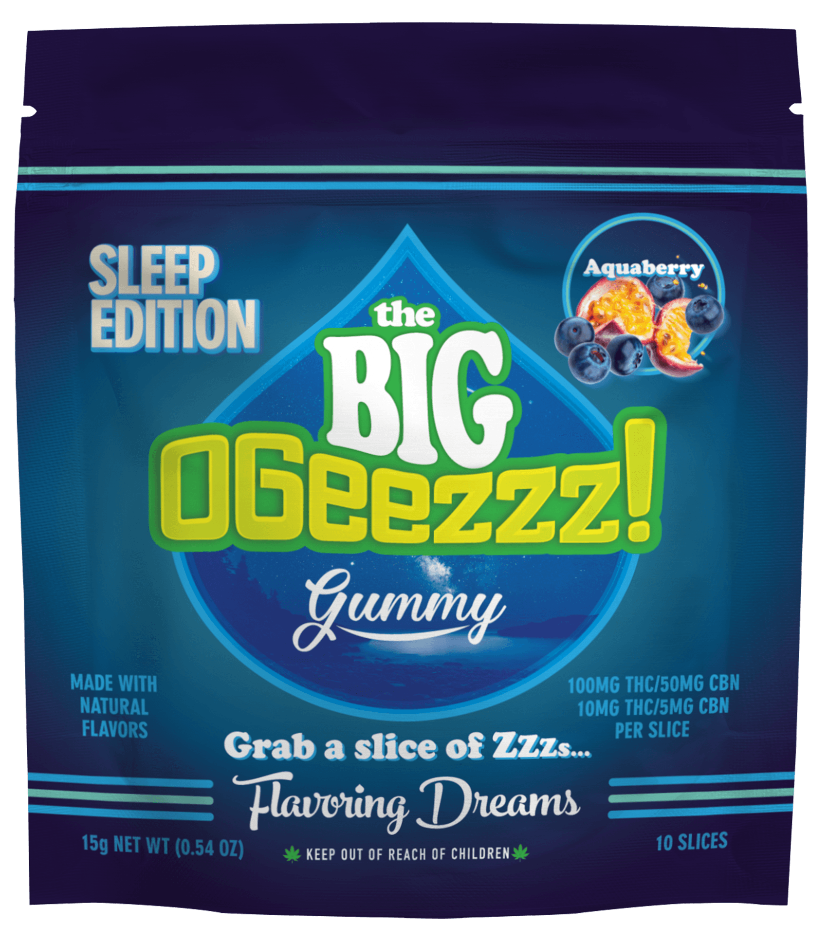 OGeez! BIG Sleep Edition, Aquaberry - 100 mg 2:1 CBN