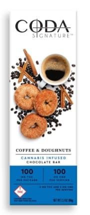 Coda Signature 1:1 Coffee & Doughnuts Chocolate Bar [20pk] (100mg THC:100mg CBD)
