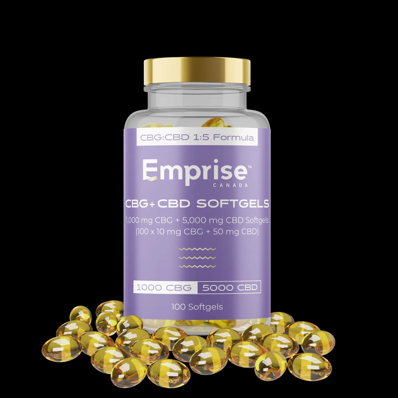 Emprise Canada CBG + 5000mg CBD Softgels - Blend - 100 Pack