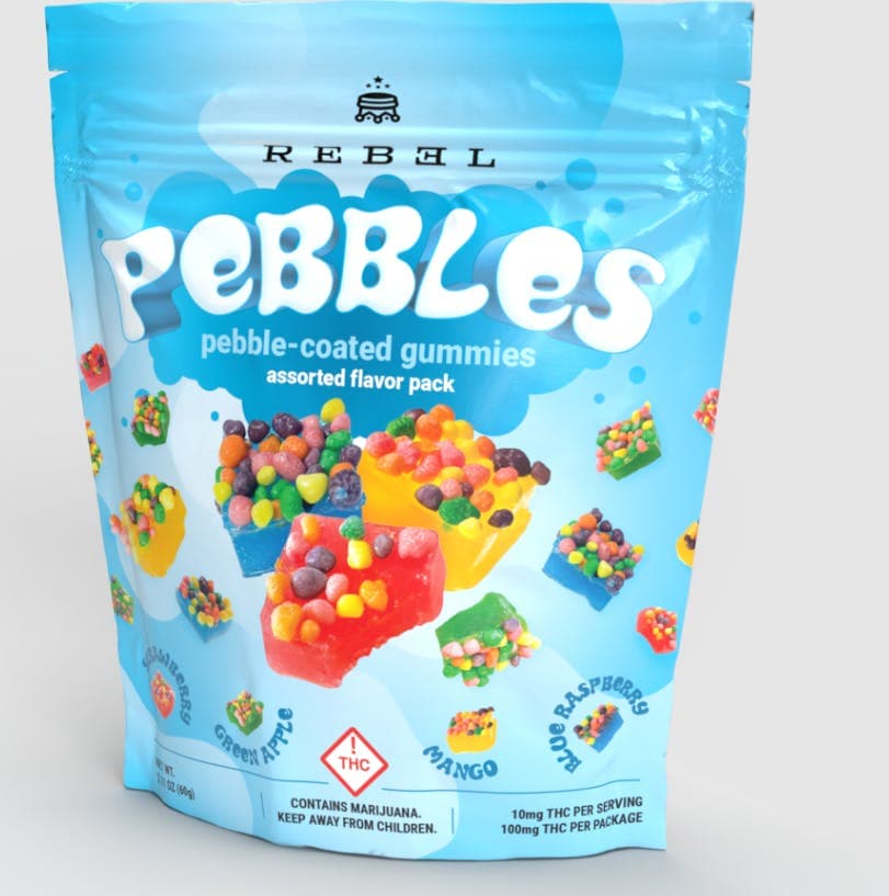 Rebel Edibles Pebbles | 100MG | Hybrid Gummies