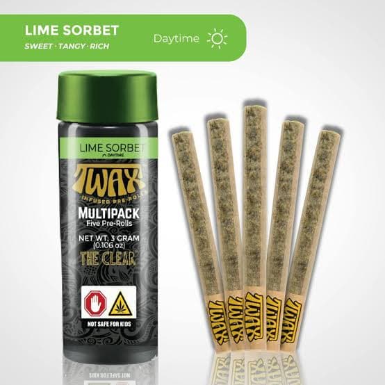 The CLEAR The Clear Twax Mini Infused Pre-Rolls 5 Pack Sativa; Lime Sorbet