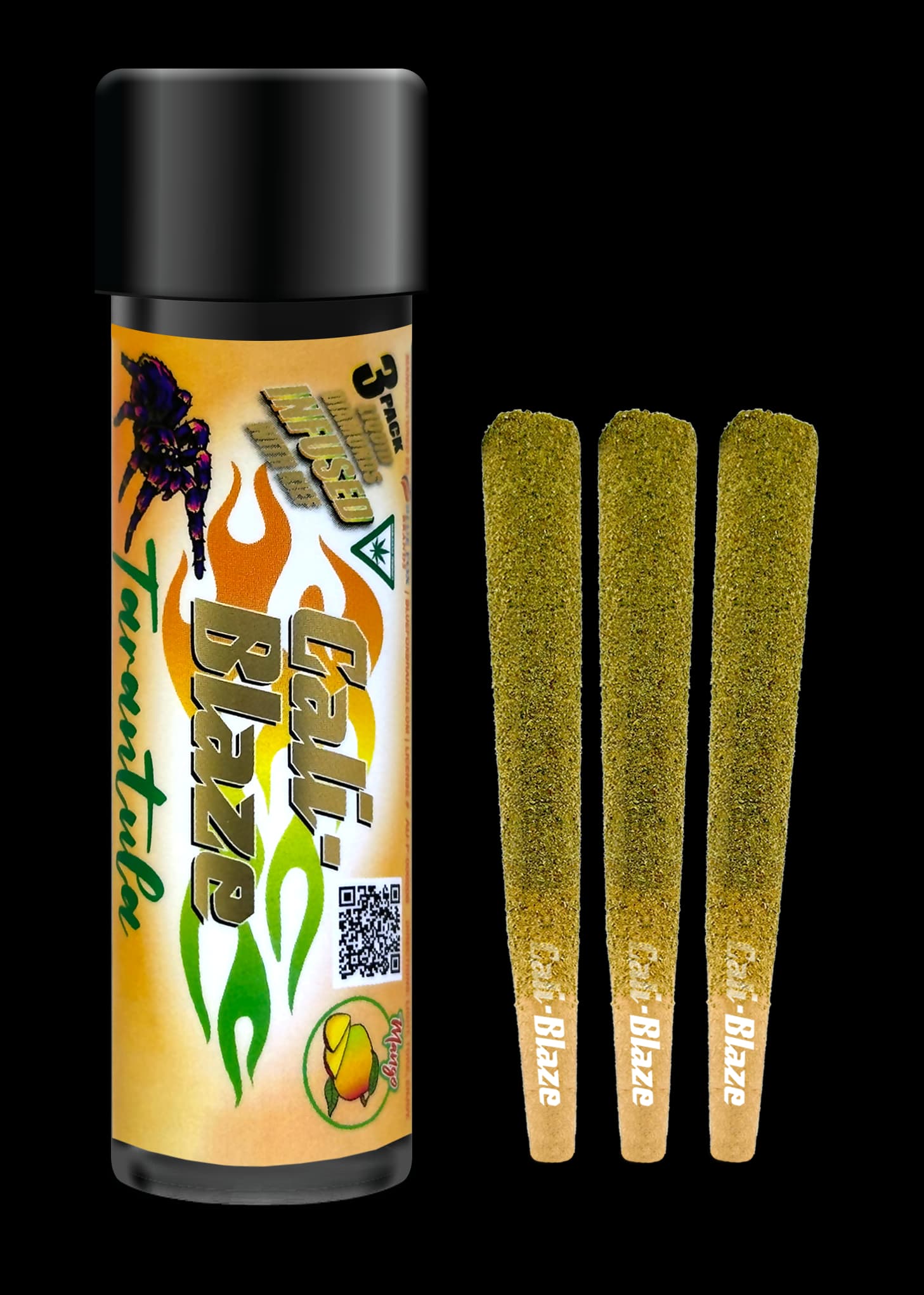 Cali-Blaze Mango-(S)-Tarantula Preroll 3pk- -Cali Blaze