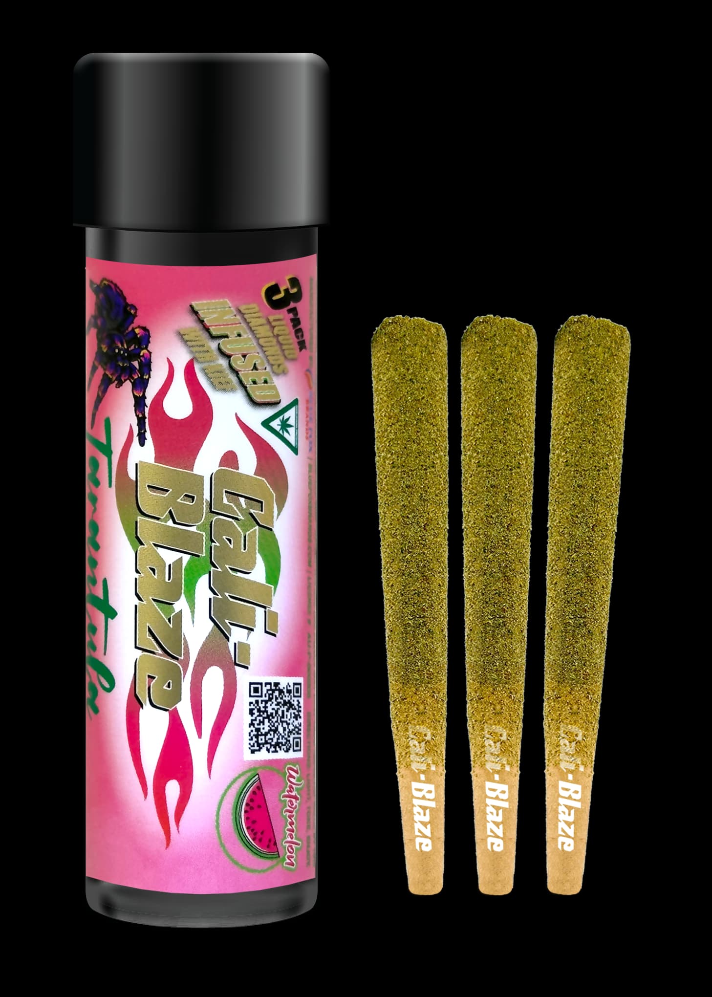 Cali-Blaze Watermelon-(H)-Tarantula Preroll 3pk- -Cali Blaze