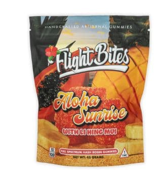 Flight Bites Aloha Sunrise Live Hash Rosin Gummies [H] | 100mg