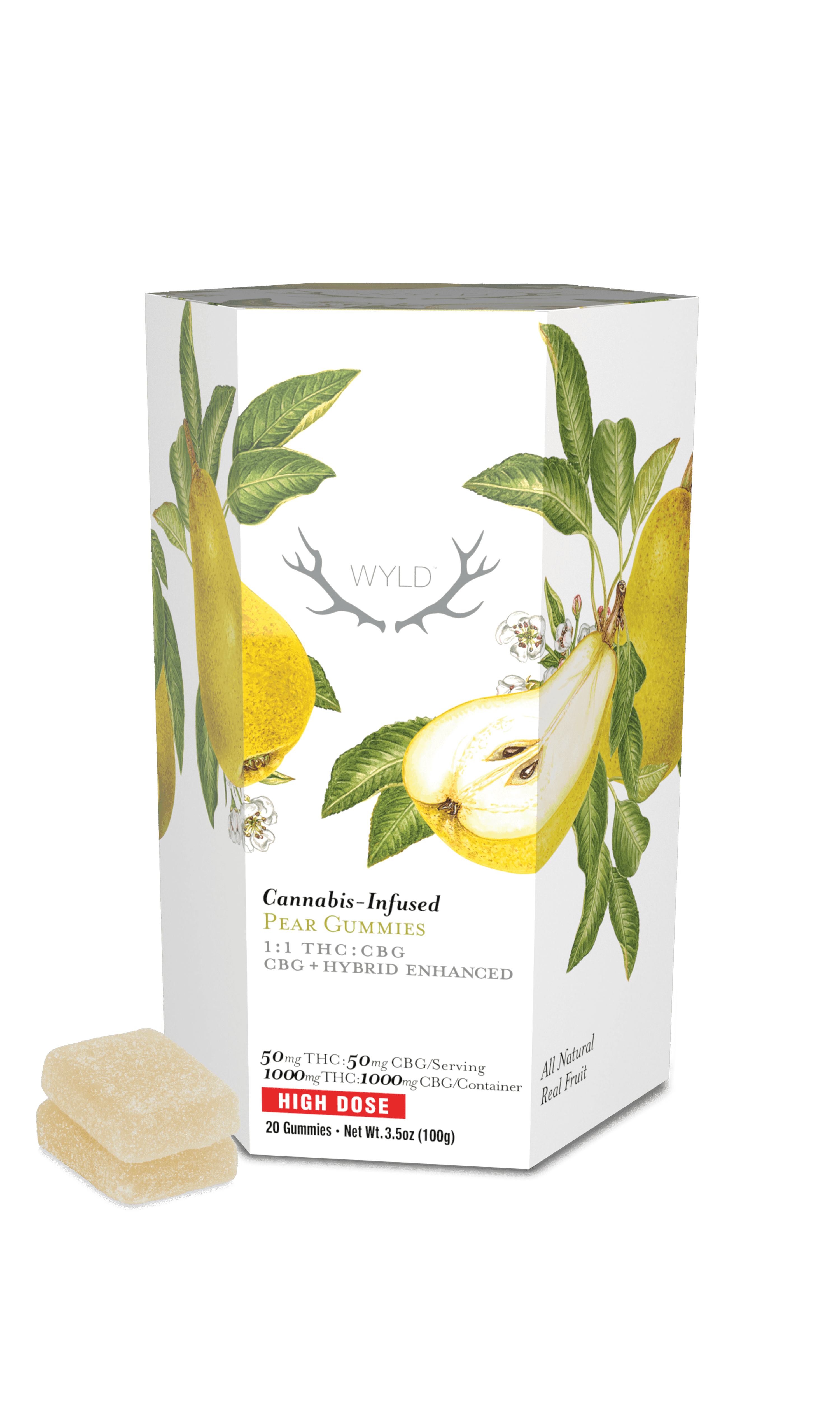 Wyld High Dose Pear 1:1 (THC/CBG) (Hybrid)