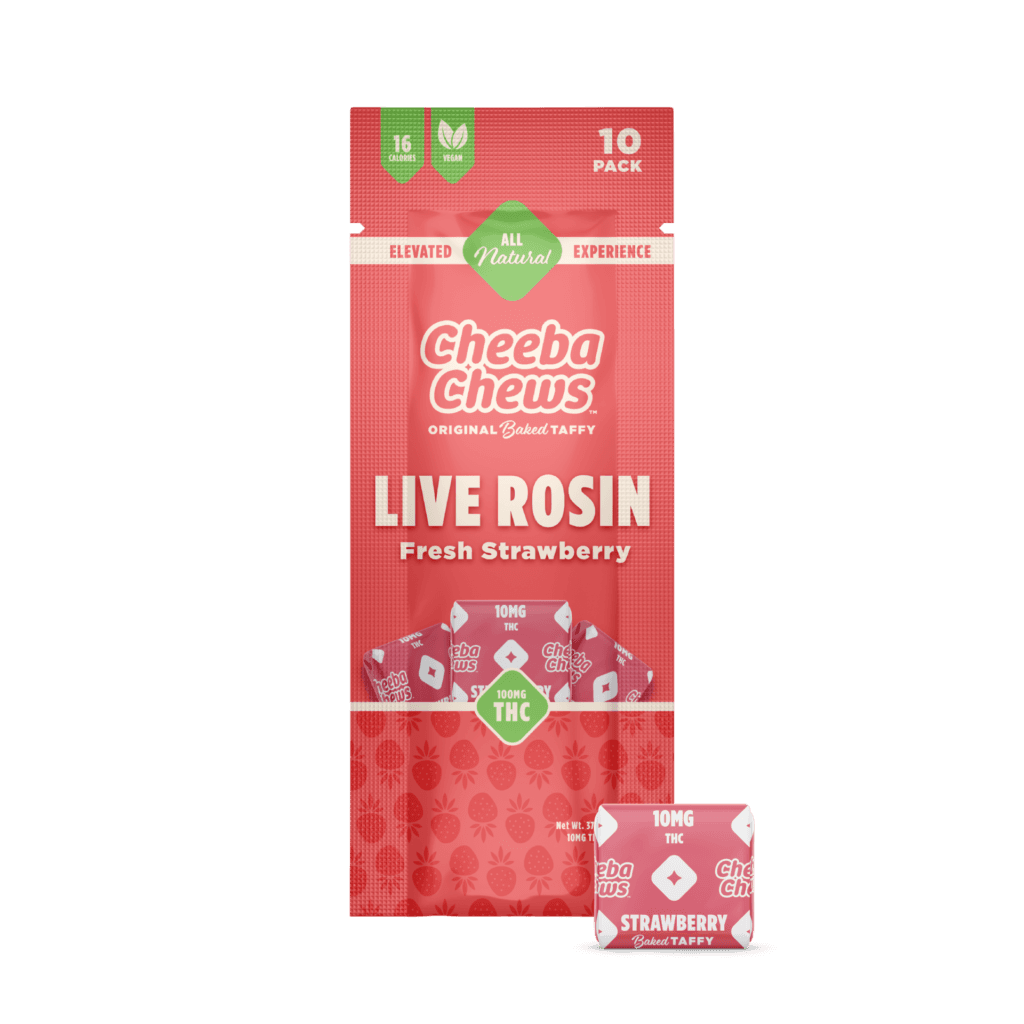 Cheeba Chews Live Rosin Strawberry 100mg THC