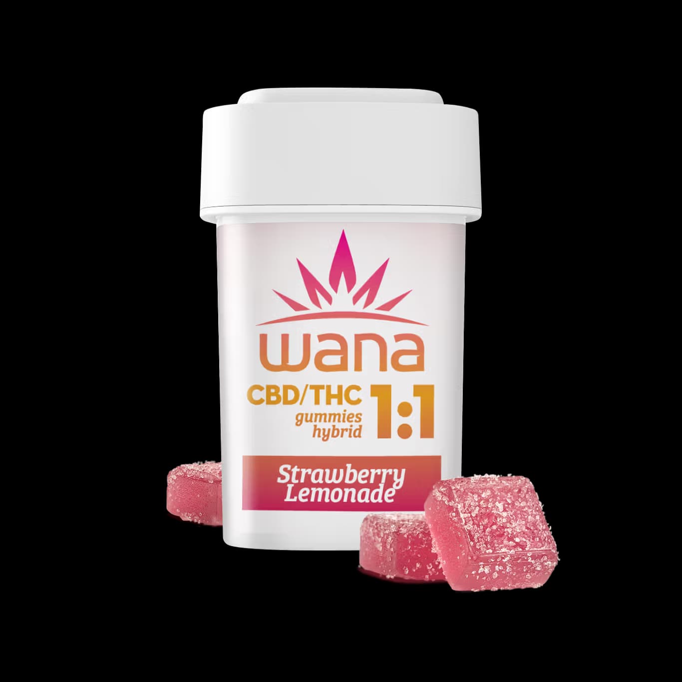 Wana Wana Classic Strawberry Lemonade Gummies 10mg THC : 10mg CBD 10pk