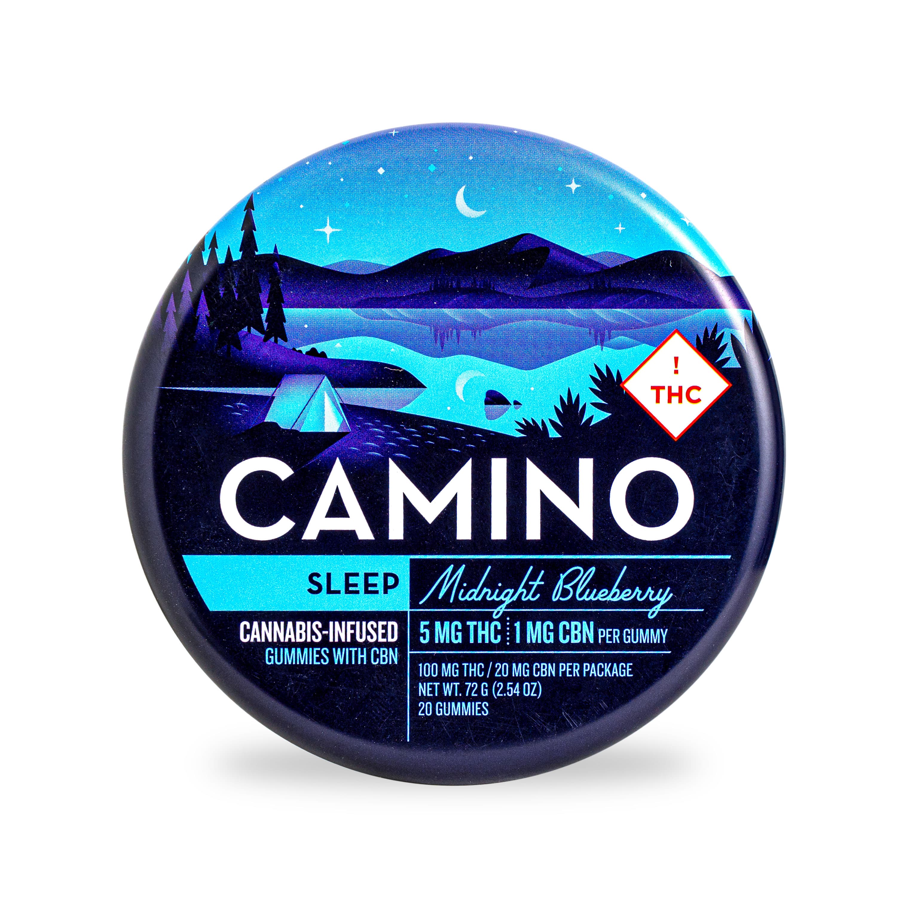 Camino Camino Midnight Blueberry 5mg THC 1mg CBN 20 Pack