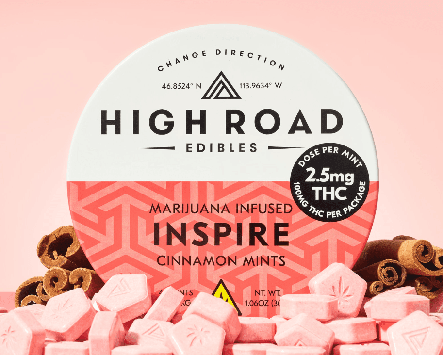 High Road Edibles Cinnamon Inspire Mints, 40-pack